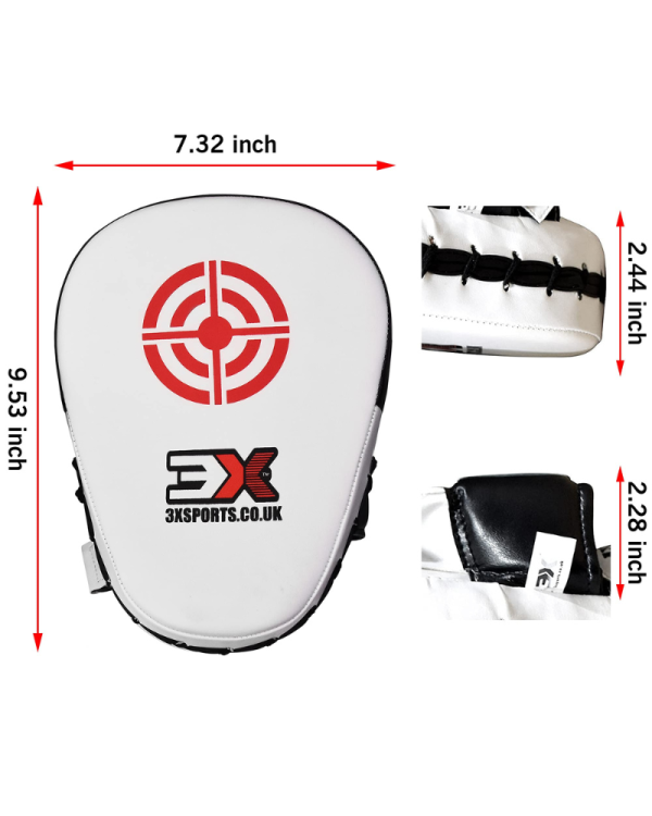 3X Sports Boxing Focus Pads - Target White/Black