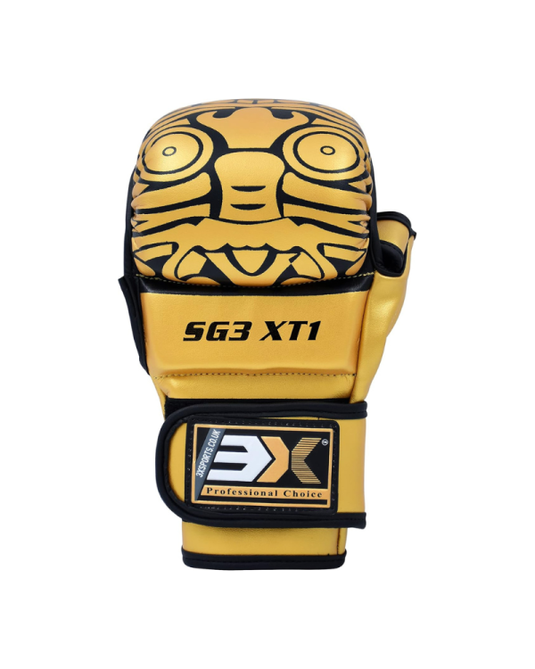 3X Sports MMA Gloves for Kickboxing Golden