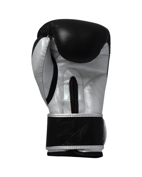 3X Sports Boxing Gloves Genuine Cowhide Leather-Silver/Black