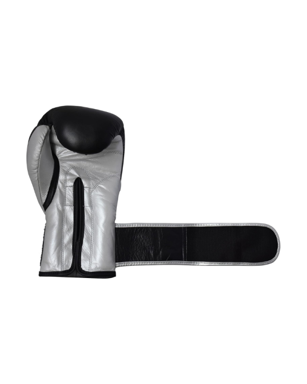 3X Sports Boxing Gloves Genuine Cowhide Leather-Silver/Black