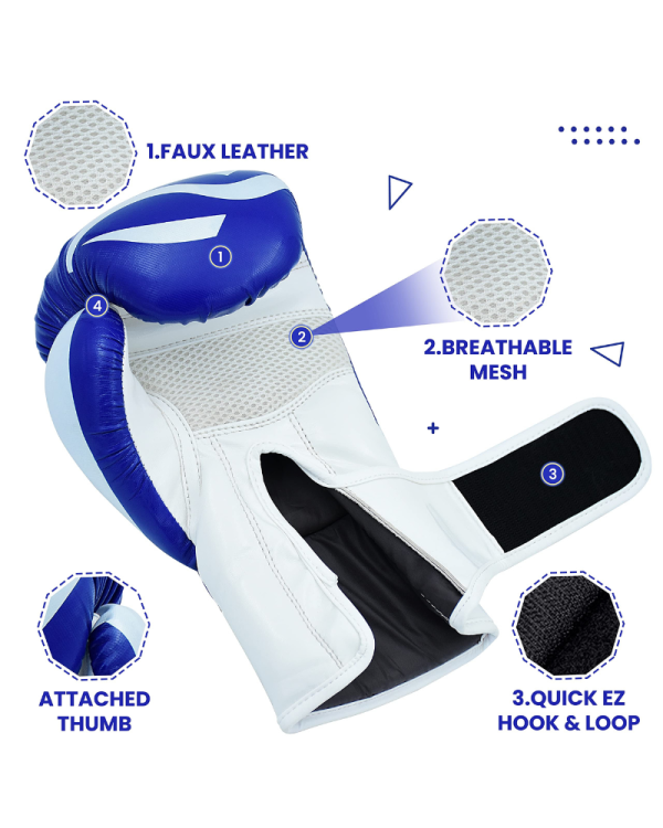 3X Sports X4 Boxing Gloves - Blue/White