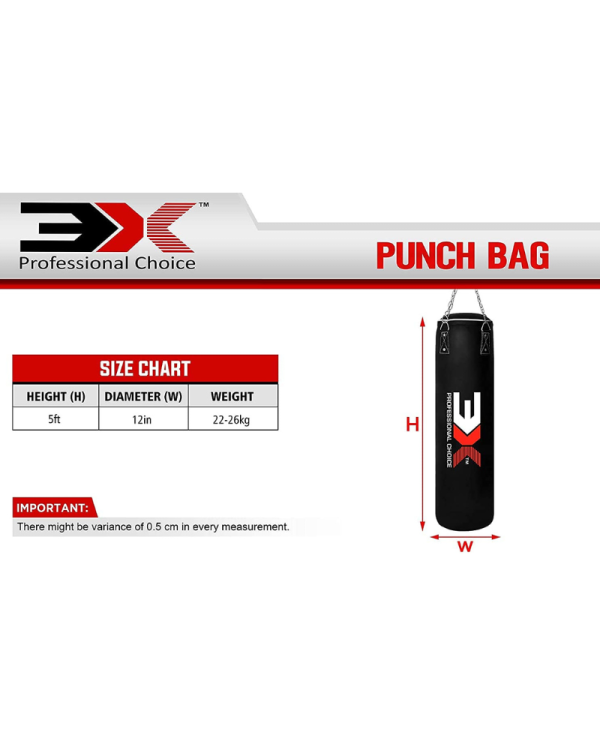 3X Sports Training Punch Bag (Black)