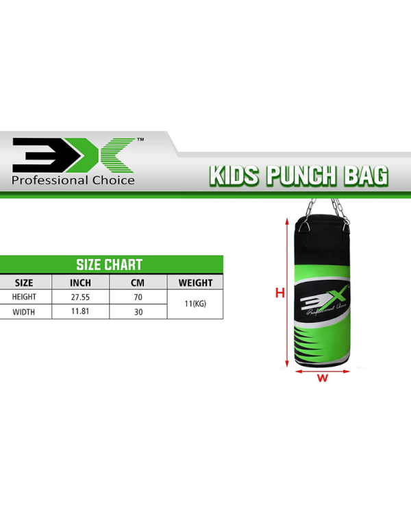 3X Sports Punch Bag with Mitts Set (Fluorescent)