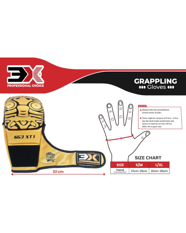 3X Sports MMA Gloves for Kickboxing Golden