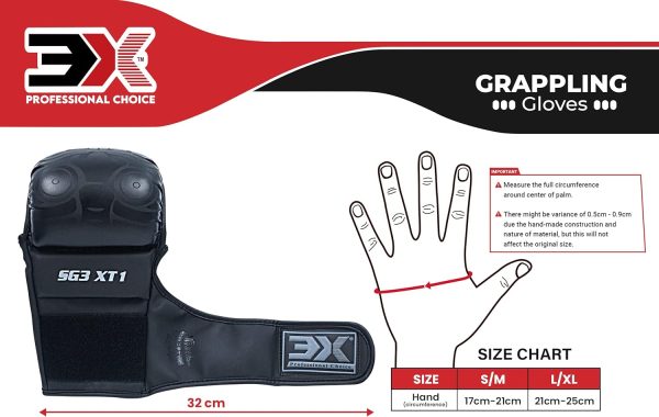 3X Sports MMA Gloves for Kickboxing Black