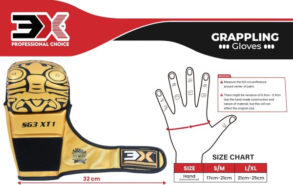 3X Sports MMA Gloves for Kickboxing Golden