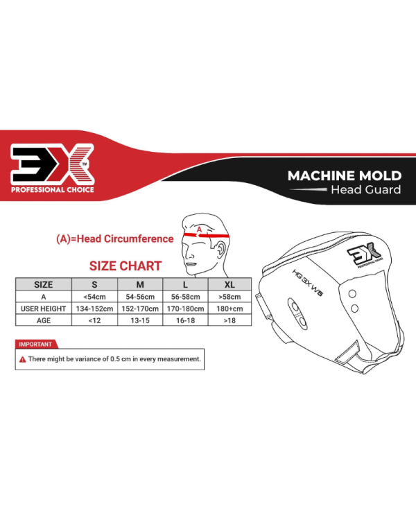 3X Sports Machine Mold Boxing Headgear for Boxing & MMA Red