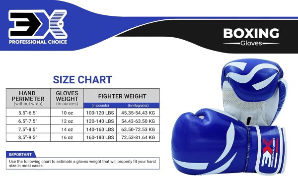 3X Sports X4 Boxing Gloves - Blue/White