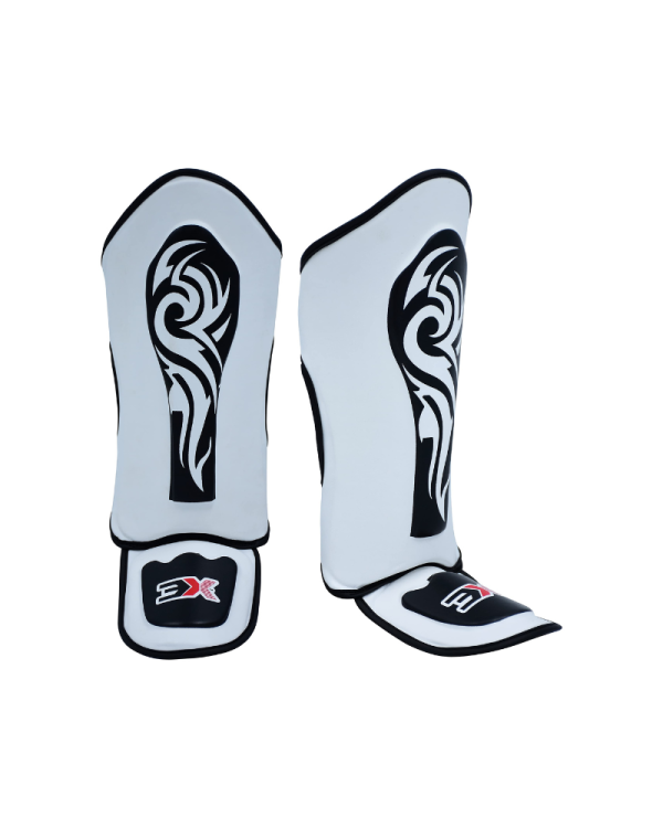3X Sports Shin Guards Kickboxing Muay Thai-White