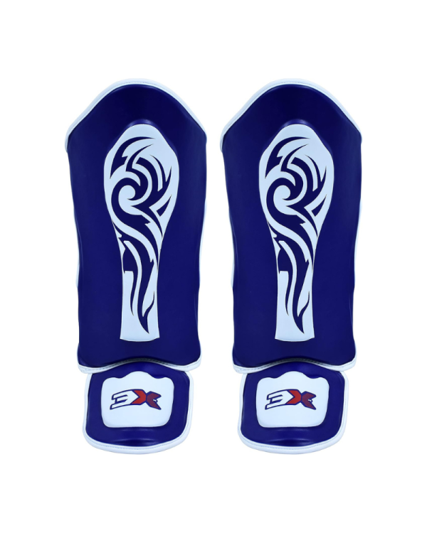 3X Sports Kids Shin Guards for Kickboxing & Muay Blue