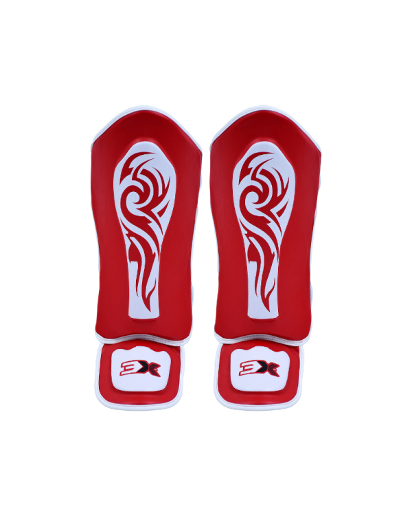 3X Sports Shin Guards Kickboxing Muay Thai-Red