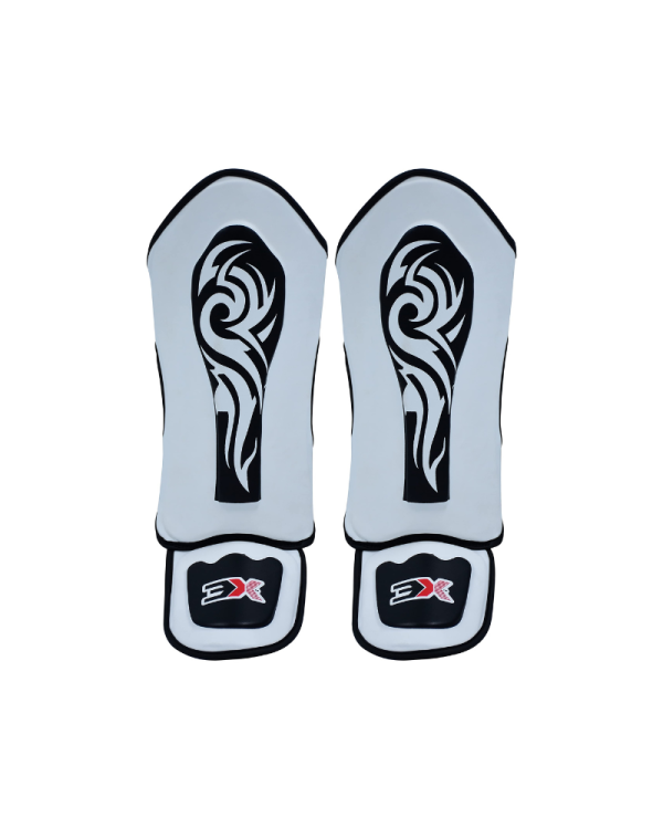 3X Sports Shin Guards Kickboxing Muay Thai-White